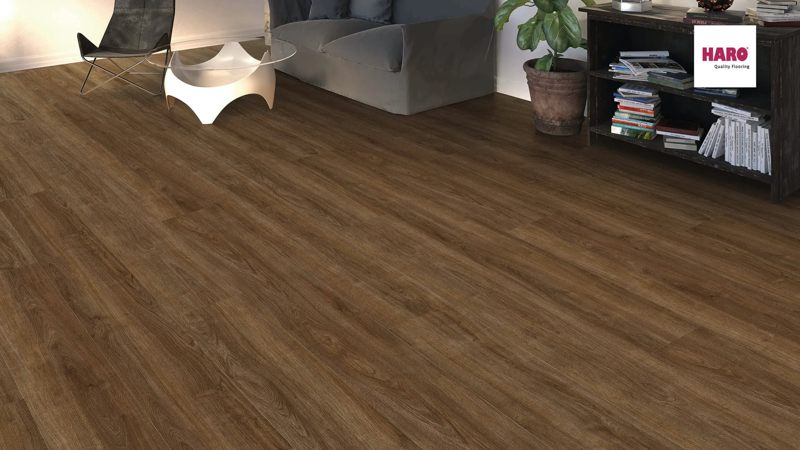 542053 HARO Laminatboden Gran Via 4 V Eiche Eleganza geraeuchert authentic QV